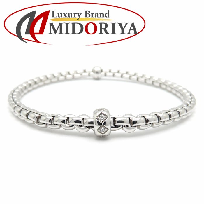 FOPE フォッペ エカ スターダスト ブレスレット ダイヤモンド0.12ct K18WG ホワイトゴールド レディース 73101BX_BB/295411【中古】【BJ】