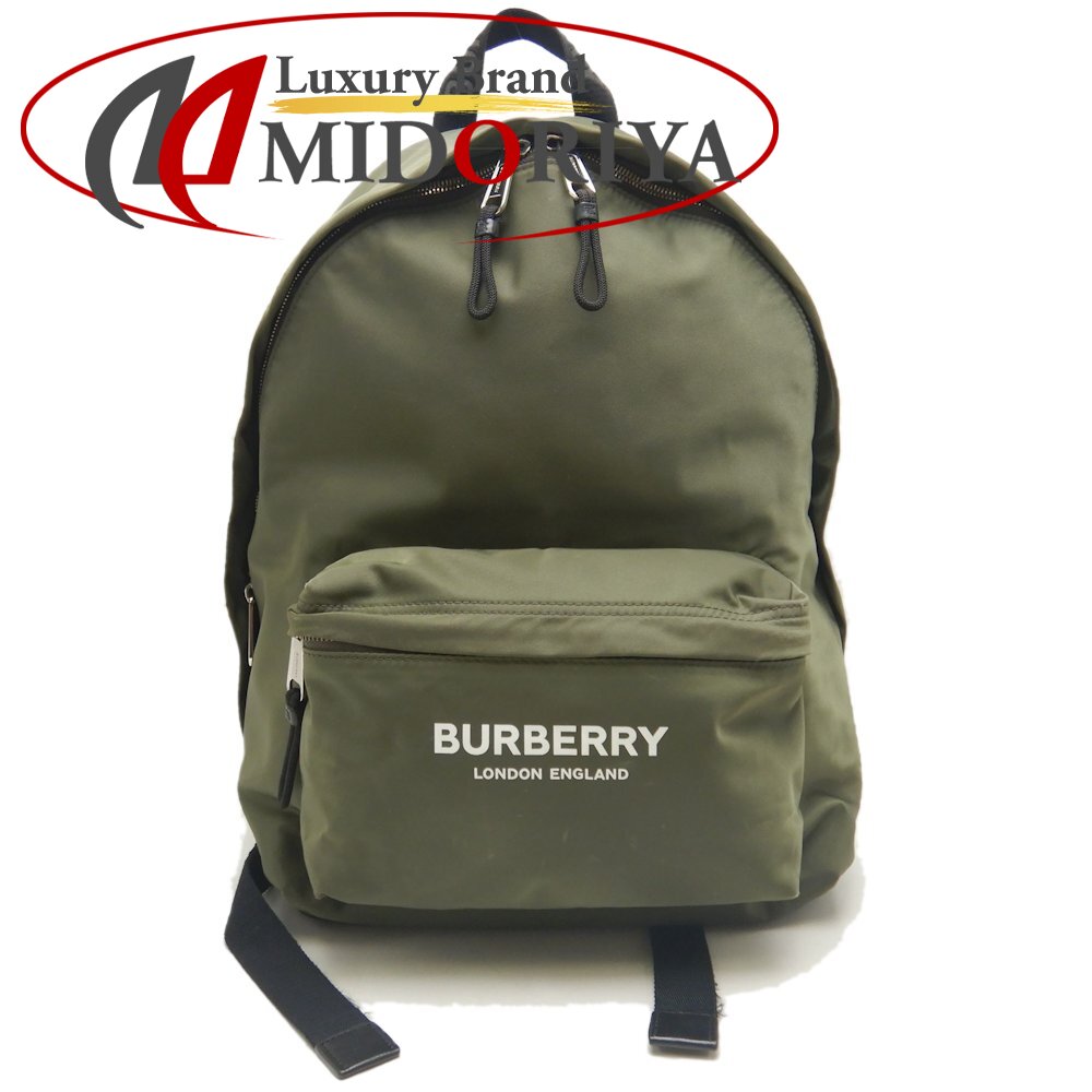BURBERRY バーバリー ロゴバックパック JETT 8016110 リュック ナイロン カーキ レディース /253708【中古】