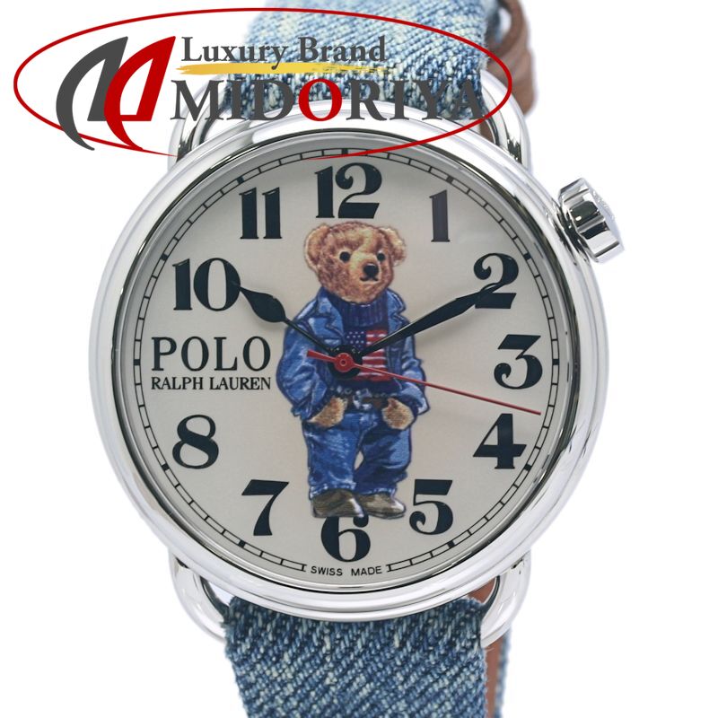 RALPH LAUREN ラルフローレン ジーンズ 信号旗 ポロ ベア FJPOFWAJW420019 【定め事店買いもとめる/磨き済】【中古】ウオッチ メンズ ステンレス鋼スチール写真xジーンズ /40400