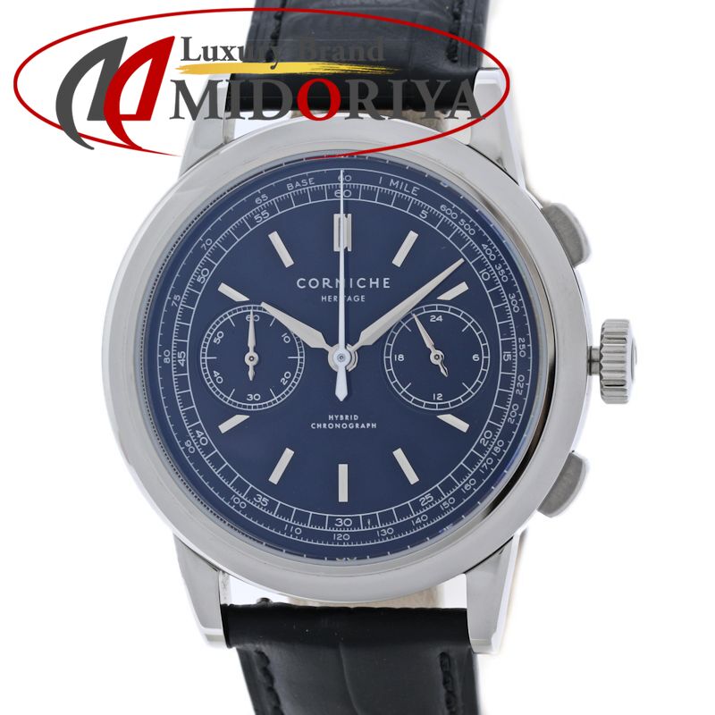 CORNICHE コーニッシュ ヘリテージ クロノグラフ CRN016A 【独居室取り替えっこ済】【中古】ウオッチ メンズ ステンレス鋼スチール写真x牛皮 /40421