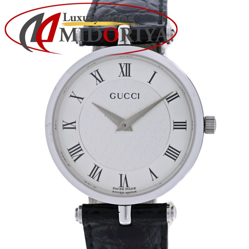 GUCCI グッチ ラウンドウォッチ 2040M【蓄電池取り替えっこ済】【中古】ウオッチ メンズ ステンレス鋼スチール写真x牛皮 /40423