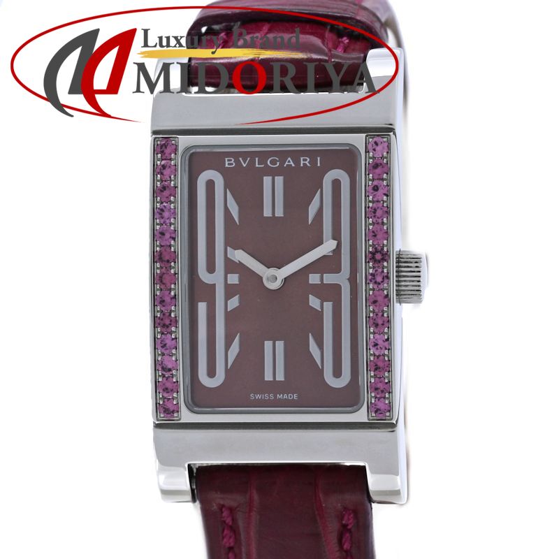 BVLGARI ブル小峡谷 レッタンゴロ ロードライトガーネット RT39C2SR1L RT39S【磨き済/蓄電池取り替えっこ済】【中古】ウォッチ レディース /40406