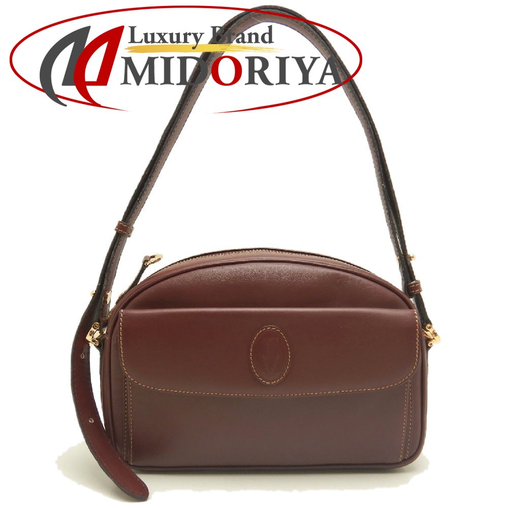 CARTIER カルティエ 船檣伝達ルート ショルダーバッグ 子ウシ ボルドーワイン レディース /253904【中古】