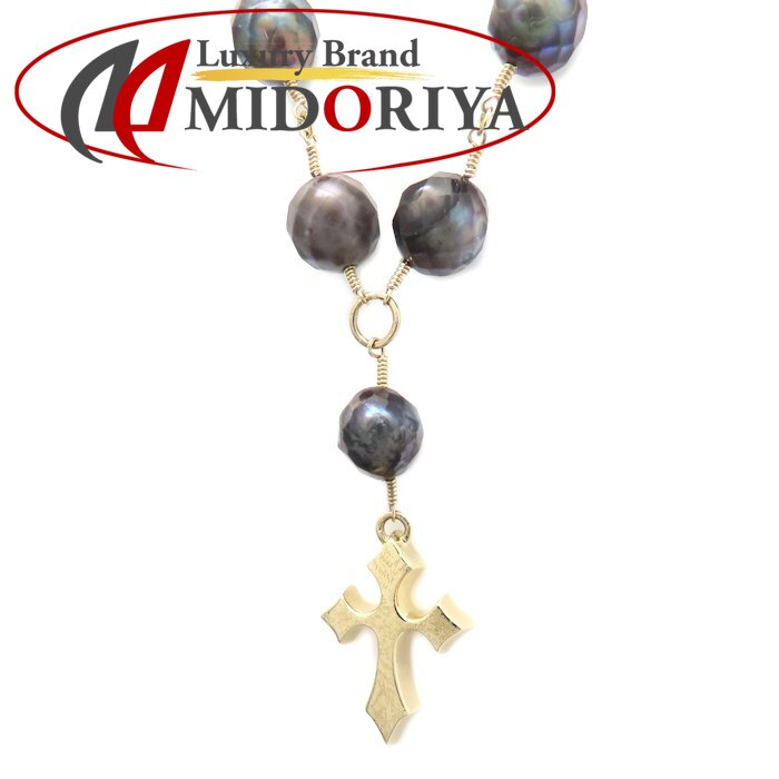 MIZUKI クロスモチーフ パール ネックレス 華真珠 K14YG イエローゴールド レディース /295658【中古】【BJ】｜Luxury Brand ミドリヤ店 58,380円