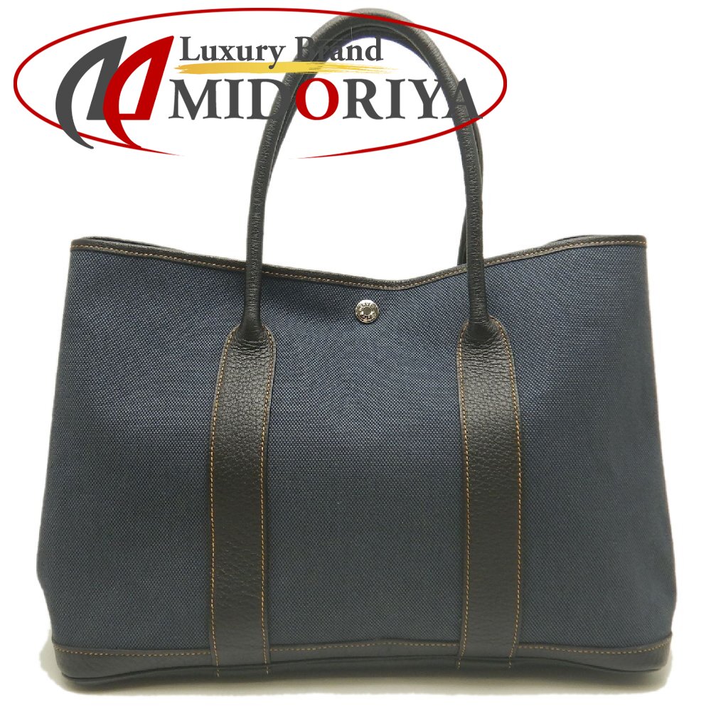 HERMES エルメス ガーデンパーティPM ハンドバッグ トワルアッシュ デニムフォンセ レディース /253906【中古】|Luxury Brand ミドリヤ店