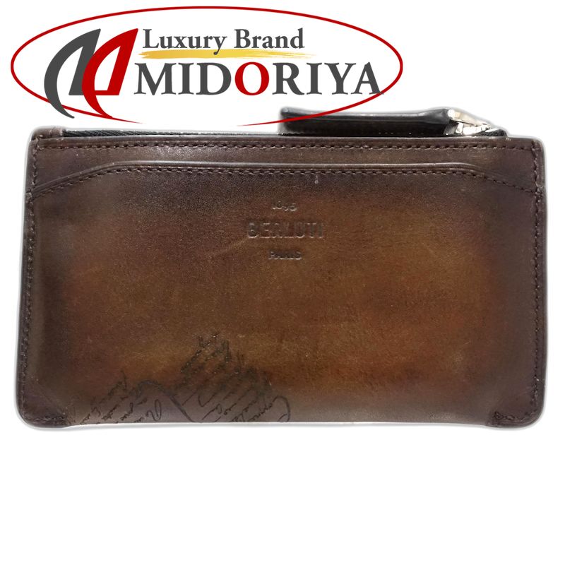 【中古】Berluti ベルルッティ コインケース カリグラフィ フラグメントケース なめし革 赤銅色 メンズ /182012