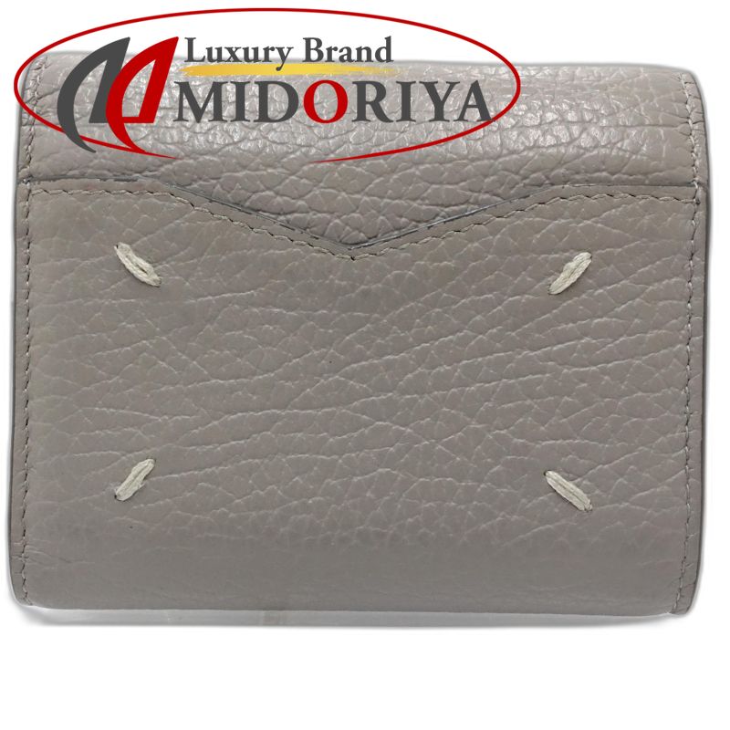 【中古】Maison Margiela メゾンマルジェラ三つ折り財布 エンベローザ レザー グレー レディース /182029|Luxury Brand ミドリヤ店