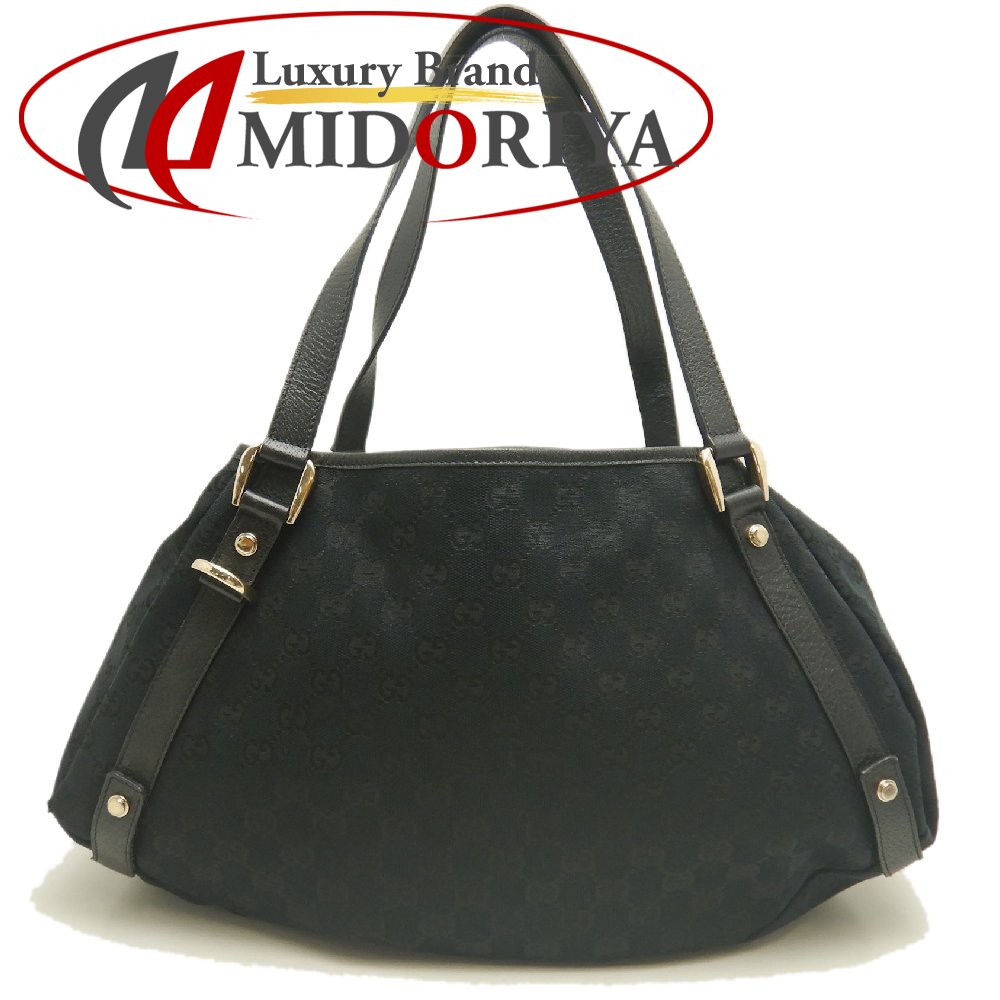 GUCCI グッチ アビー 130736 トートバッグ GGキャンバス ブラック レディース /253937【中古】|Luxury Brand ミドリヤ店
