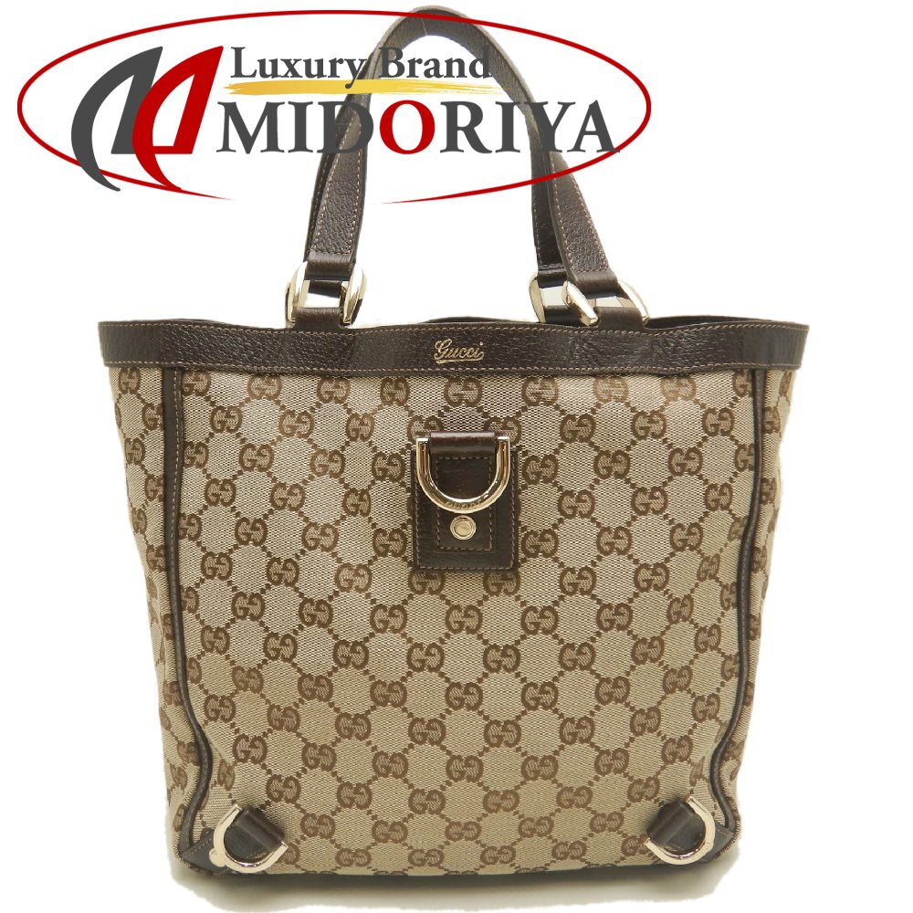 GUCCI グッチ アビー 130739 トートバッグ GGキャンバスxレザー ベージュ ブラウン レディース /253954【中古】|Luxury Brand ミドリヤ店
