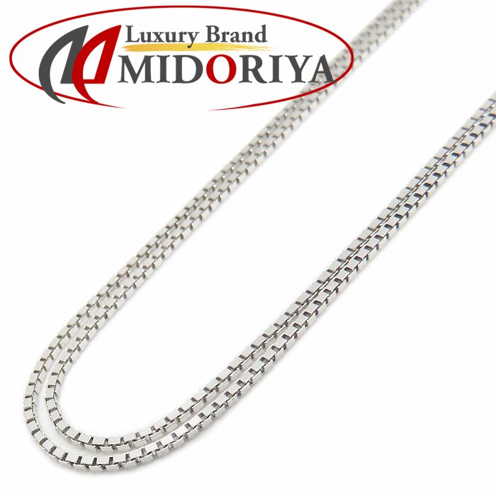 2連ベネチアンチェーン ネックレス 48cm 5.0グラム Pt850プラチナ レディース /76494【中古】【FJ】｜Luxury Brand ミドリヤ店