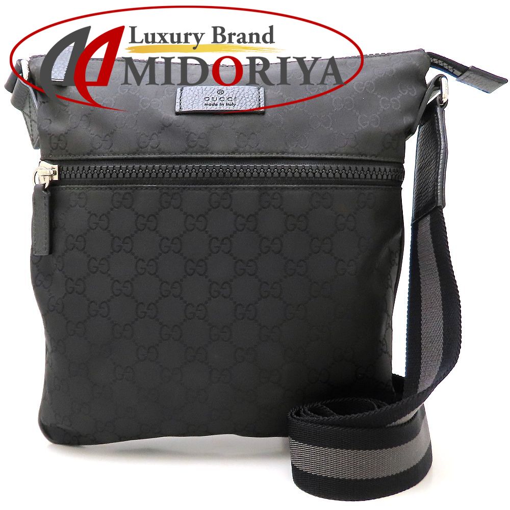 GUCCI グッチ 449184 ショルダーバッグ GGナイロンxレザー ブラック レディース /353379【中古】|Luxury Brand ミドリヤ店