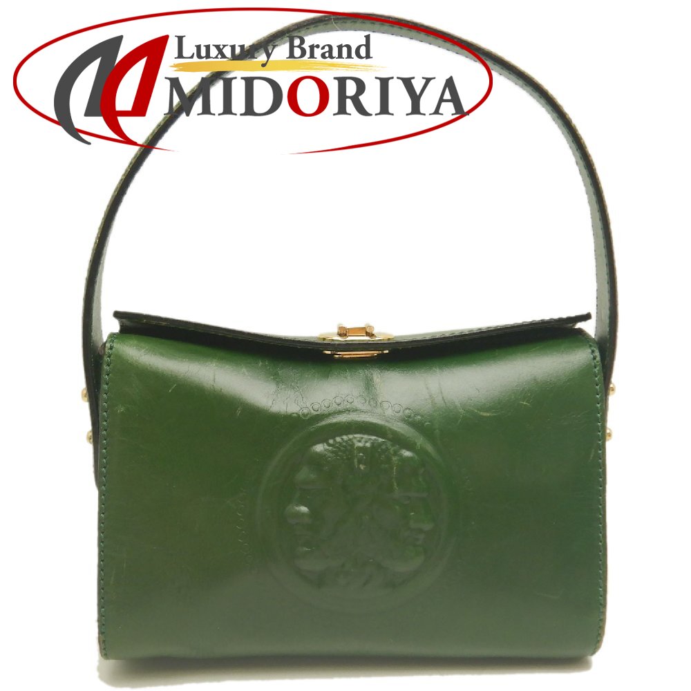 FENDI フェンディ ヤヌス ギリシャモチーフ ハンドバッグ レザー グリーン レディース /254063【中古】｜Luxury Brand ミドリヤ店 24,294円