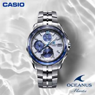 カシオ｜CASIO 【Bluetooth搭載ソーラー電波時計】 OCEANUS Manta（オシアナス マンタ）ホワイト×ブルー採用モデル OCW-S7000D-7AJF