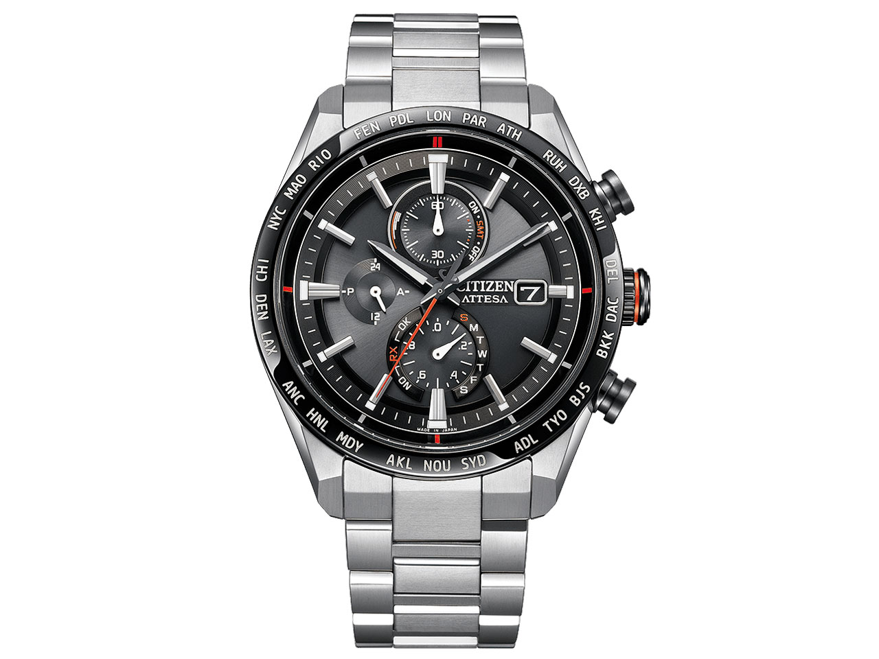 シチズン｜CITIZEN ATTESA（アテッサ）エコ・ドライブ電波時計［ソーラー電波時計］ ダイレクトフライト ACT Line AT8189-61E