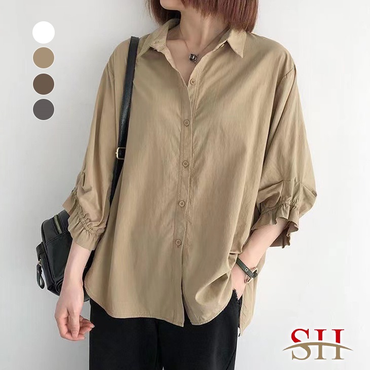 シャツ 7分袖 長袖 羽織り トップス レディース シンプル 大人 きれい カジュアル 楽ちん おすすめ おしゃれ 大きいサイズ 激安特価品