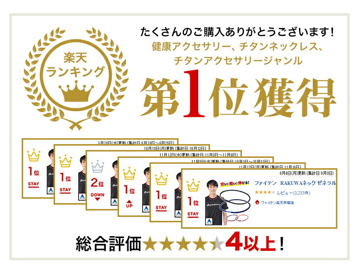楽天市場 ファイテン Rakuwaネック ゼネラルモデル メール便 50cm 留め具レスタイプ ネックレス 全5色 ファイテンスポーツ楽天市場店