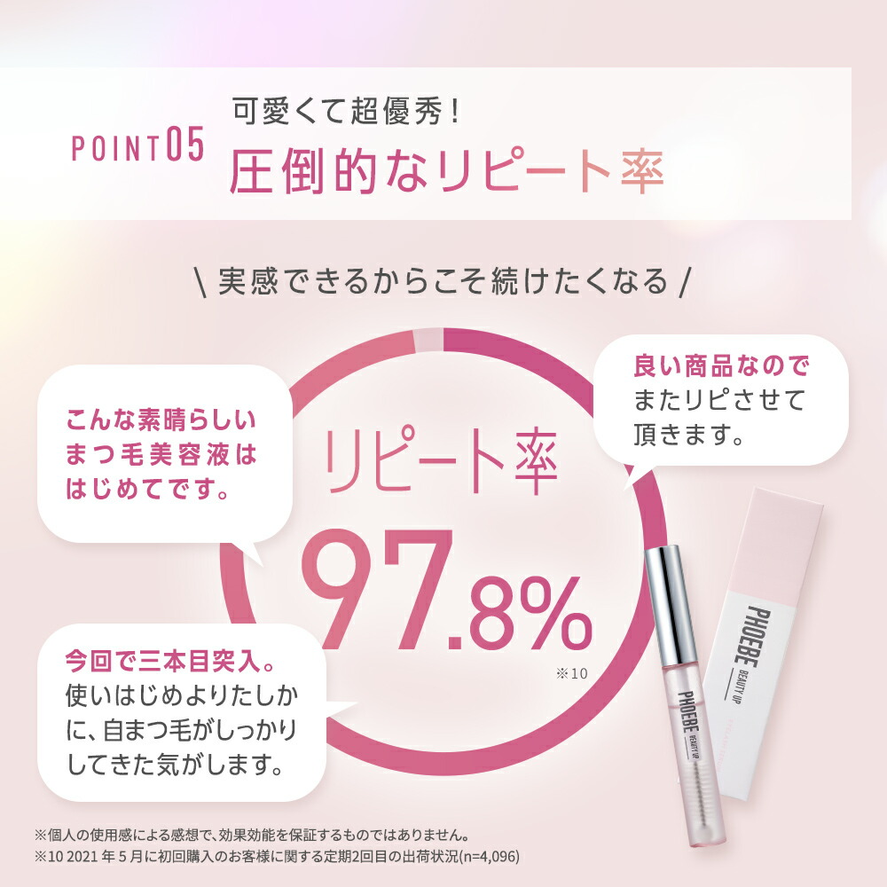 【シリーズ累計200万個】まつ毛美容液PHOEBE BEAUTY UP(フィービービューティーアップ) アイラッシュセラム 5mL ぱっちり愛されまつ毛 マツゲ 睫毛 睫毛美容液 伸びる まつエク 涙袋 ぷっくり ヒト幹細胞 色素沈着 成分フリー
