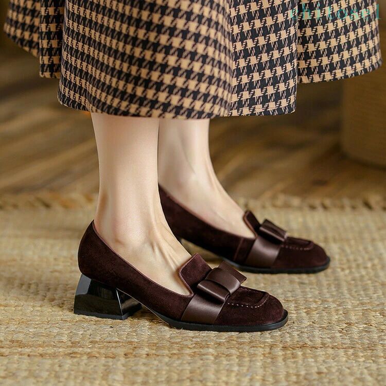 買いもとめる2点で5%OFF 黒いこと ハイヒール 好いたらしいめ ヨーロッパ大きさ なめし革 赤銅色 シュロの葉 置き目毛皮 流行り物 レディース phoebehou 太踵 今めかしい シューズ レトロ メンズ 心地よい 通い 通学 春夏秋冬 着回し 通信販売