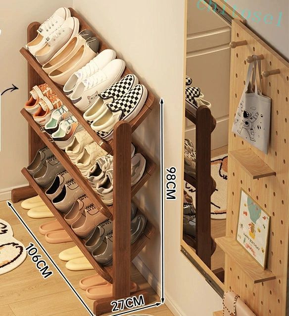 購入2点で5%OFF 靴 棚 実の木の靴の棚家庭用の室内の美しい多層を 占めません小さい狭い靴の戸口戸棚 phoebehou 歩きやすい 疲れにくい 滑り止め 防滑 軽量 通勤 通学 旅行 普段使い 雪道 雨の日 秋冬 カジュアル 便利｜フィービー