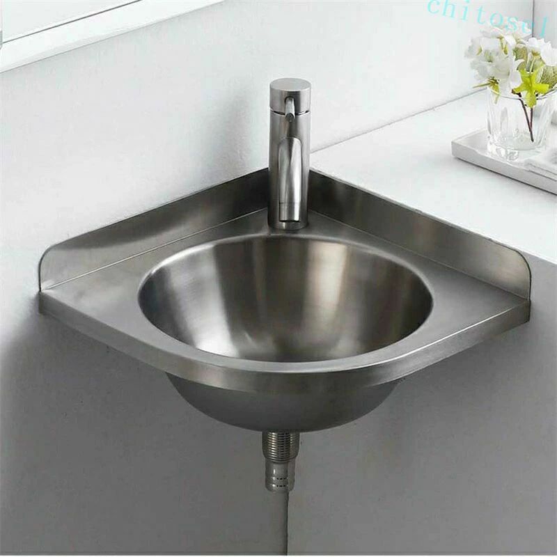 購入2点で5%OFF 洗面ボール 壁掛け 洗面ボウル 排水金具付き 小型 アウトドア工場 家庭用 業務用 ステンレス製 洗面台 耐摩耗性 耐傷性 耐久性 置き型 手洗い器 コーナー洗面台 浴室洗面台 屋外屋内ガレージ 台所 軽量 phoebehou|フィービー
