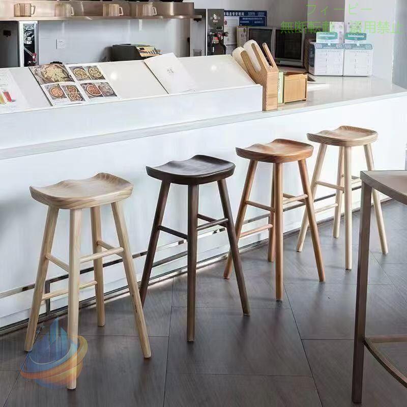 【期間限定1500円OFFクーポン】木製スツールバーチェアハイチェア 55cm65cm75cmスツール人間工学に基づいゾンチーたデザインキッチンブレックファーストスツールバーカウンターベアリング|フィービー