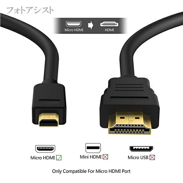 HDMI ケーブル - micro K1HY19YY0055 K1HY19YY0038 RP-CHEU15A互換品 1.4規格対応 2.0m 送料無料  選ぶなら