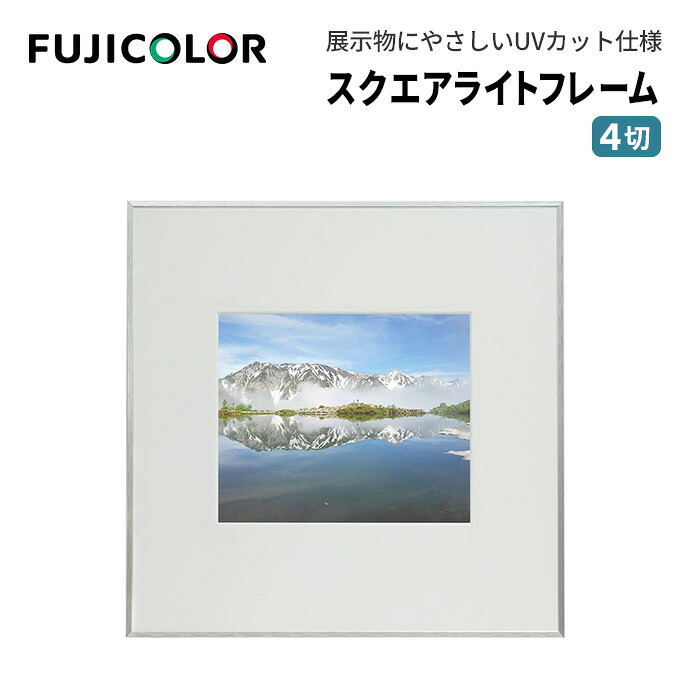 FUJICOLOR［フジカラー］額縁 スクエアライトフレーム アクリル 4切 アルミ シルバー