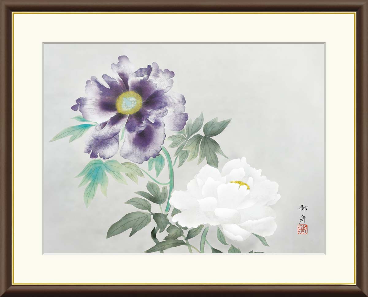 楽天市場】速水御舟 墨牡丹 52×42cm 日本画 はやみ ぎょしゅう