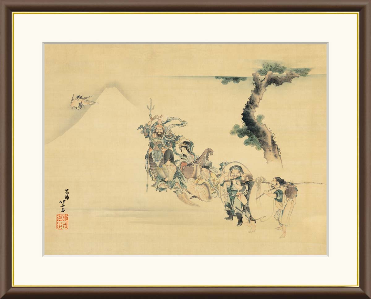 楽天市場】【アート 絵画】日本の名画 葛飾北斎 年始回りの遊女