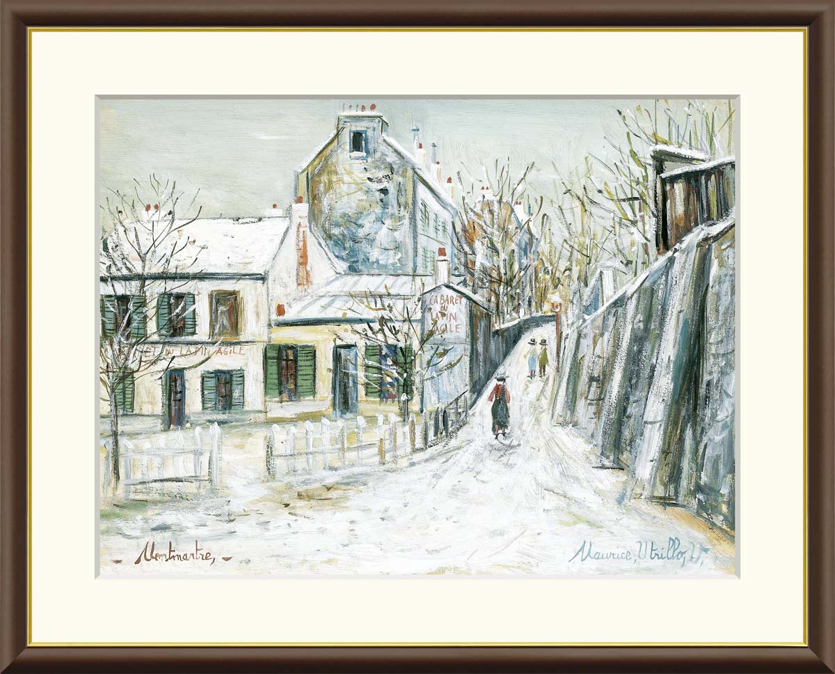 ユトリロ、希少・画版、版上サイン入、額付、Nｏ652、絵画 楽天市場】有名 画家 ユトリロ 冬のラパン・アジル モーリス