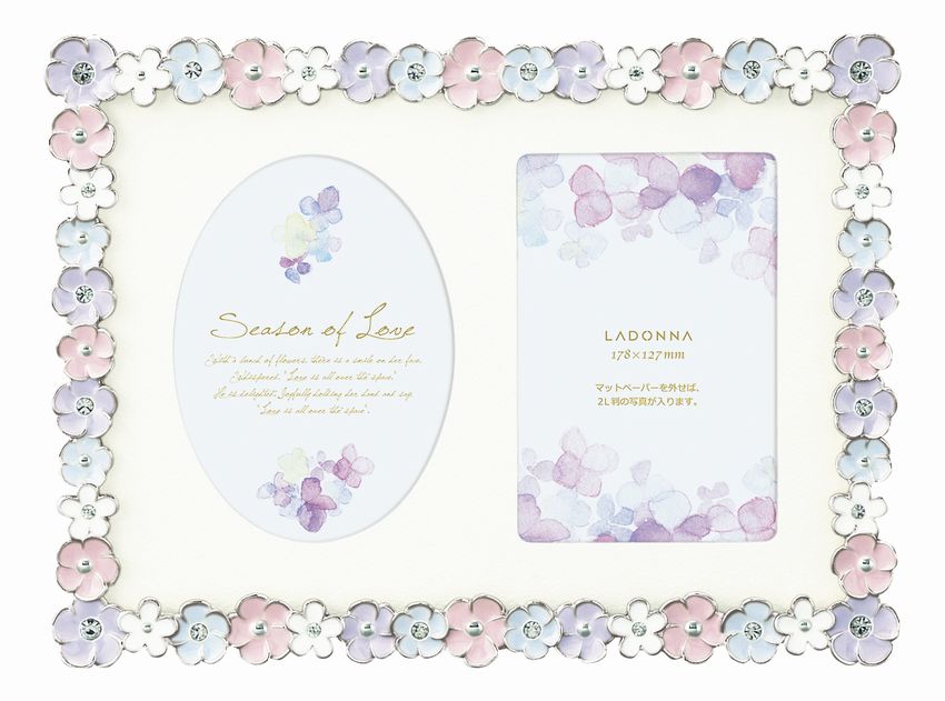 楽天市場 フォトフレーム 2lサイズ L判 2も可 Bj13 2l Wh ラドンナ 花 パステル かわいい 女の子 ベビー 誕生日 ブライダル プレゼント Ladonna Photoplus フォトプラス
