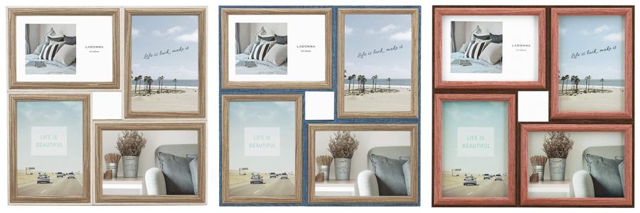 楽天市場】フォトフレーム L判 4枚 SF14-40-GR/NT/NV/PK ラドンナ 写真