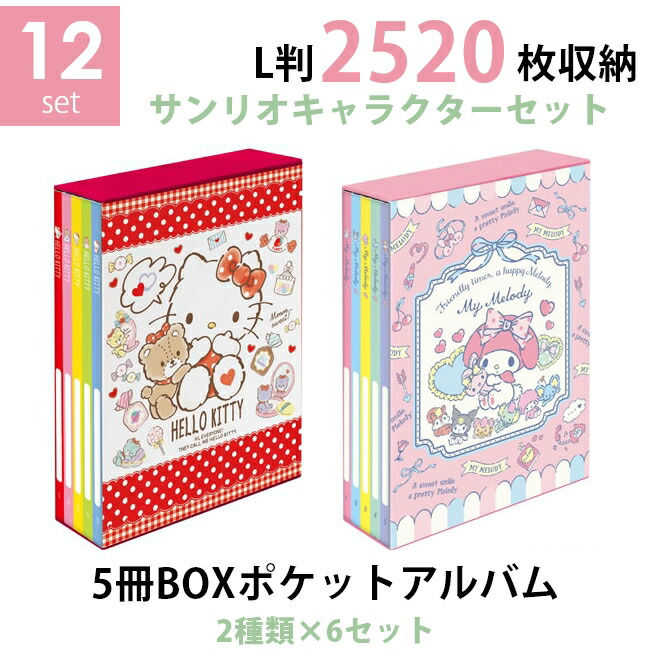 ナカバヤシ 5冊BOXポケットアルバム2種類×6個 12個 セット サンリオキャラクター