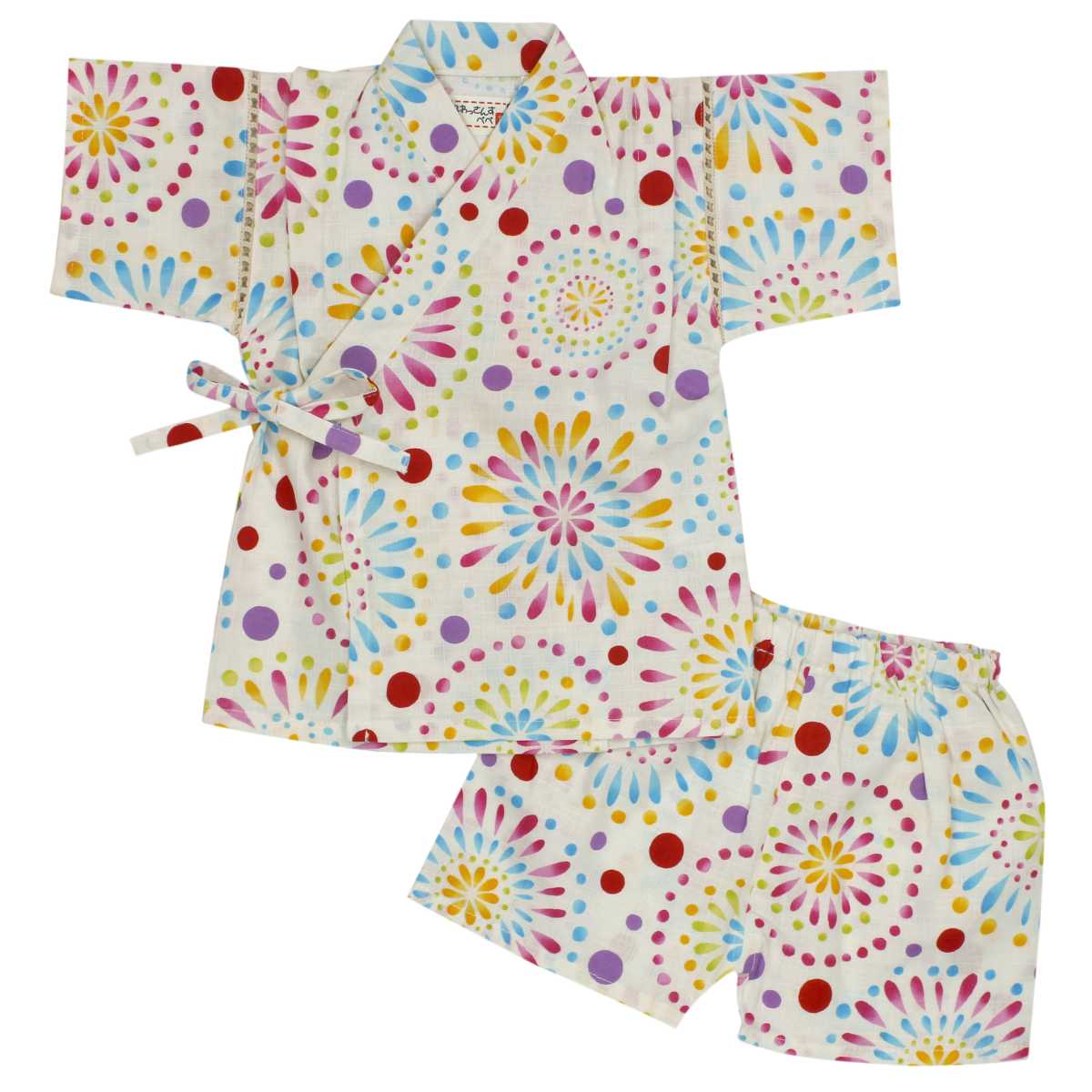 楽天市場 甚平 ベビー 女の子 メール便 送料無料 甚平 女の子 ベビー 甚平 ベビー 女の子 綿100 おしゃれ 可愛い 上下セット 日本製生地 祭り 花火 暑さ対策 ガールズ 女児 浴衣 ホワイト 80cm 90cm 95cm ガールズ ベビー 浴衣 甚平 全2色 ピアニッシモ