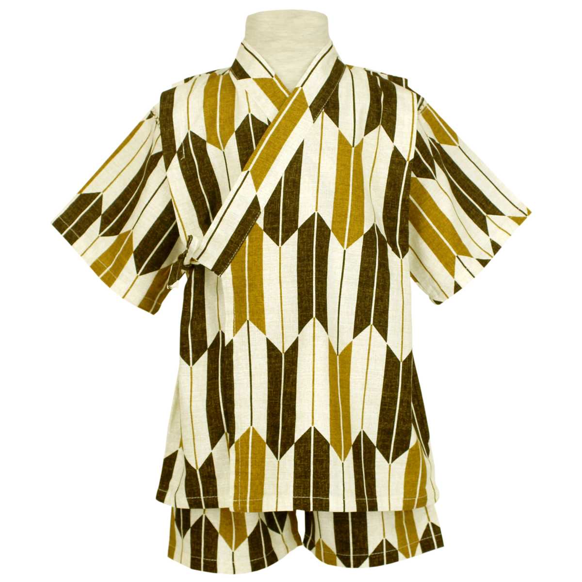 メール便 送料無料 甚平 男の子 キッズ 甚平 キッズ 男の子 綿100 おしゃれ 可愛い 上下セット 日本製生地 祭り 花火 暑さ対策 ボーイズ 男児 矢絣柄 ブラウン 110cm 1cm 130cm 100cm ボーイズ キッズ 浴衣 甚平 全3色 Crunchusers Com