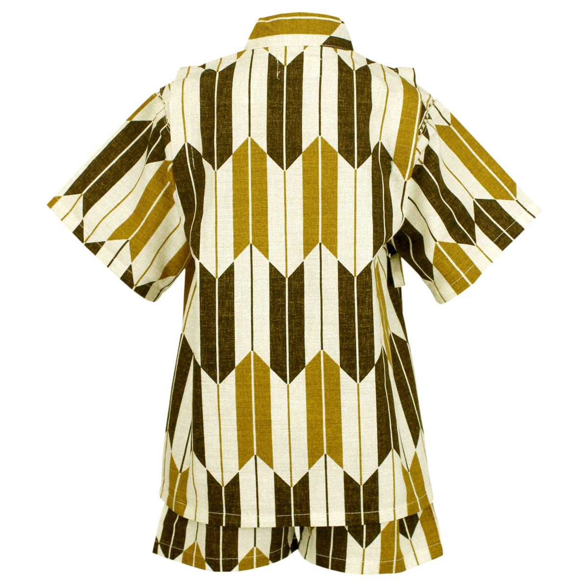 メール便 送料無料 甚平 男の子 キッズ 甚平 キッズ 男の子 綿100 おしゃれ 可愛い 上下セット 日本製生地 祭り 花火 暑さ対策 ボーイズ 男児 矢絣柄 ブラウン 110cm 1cm 130cm 100cm ボーイズ キッズ 浴衣 甚平 全3色 Crunchusers Com