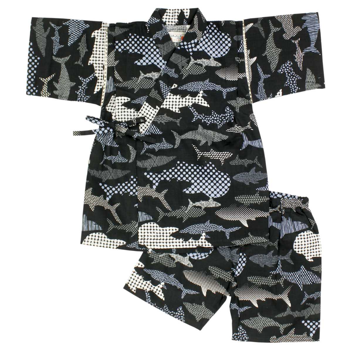 楽天市場 甚平 キッズ 男の子 綿100 おしゃれ 可愛い 上下セット 日本製生地 祭り 花火 暑さ対策 ボーイズ 男児 和柄 サメ柄 ピアニッシモ