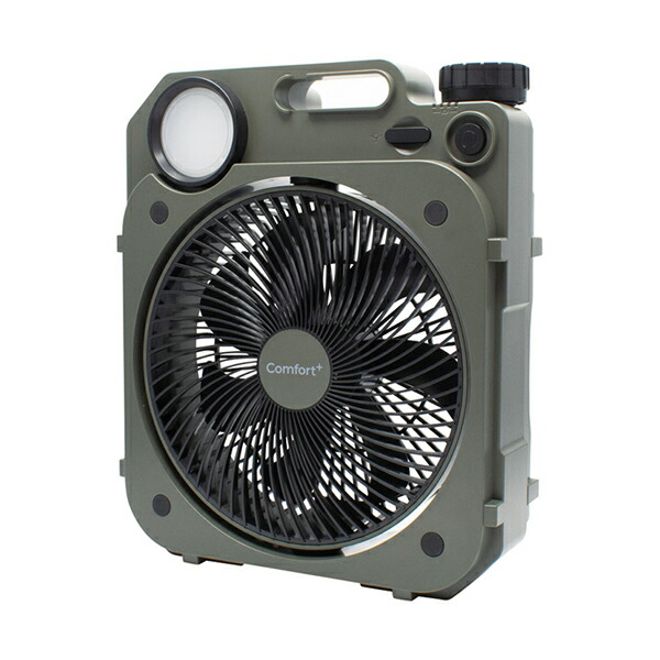 【送料無料】 Comfort+ 充電式薄型送風扇 Air Force Fan（モスグリーン） アウトドア 送風扇 USB充電 軽量 薄型 キャンプ 登山 ポータブル 携帯用 夏用
