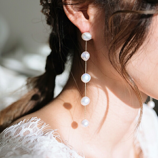 楽天市場 送料無料 クリックポスト ブライダルピアス パール ラインピアス ゴールド Q2 ブライダルピアス ピアス ピアス ウェディングピアス 結婚式 前撮り 花嫁 二次会 ブライダルアクセサリー パーティー イヤリング Piary ピアリー 楽天市場店