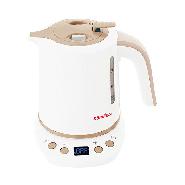 &smile 倒れてもこぼれにくい温度調整電気ケトル1l (電気ケトル キッチンアイテム ケトル 家電 キッチン家電 ギフト プレゼント 贈り物 お祝い 内祝い 結婚祝い 結婚内祝い 出産内祝い お返し お礼 快気祝い 退職祝い 引越祝い 挨拶 人気 おすすめ)