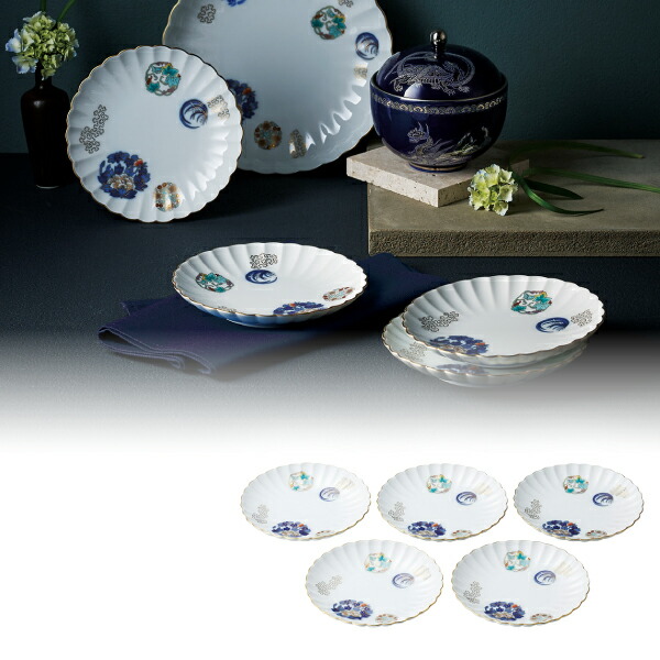 楽天市場】はんなり 取分皿揃(5枚組) 1052-FH5 香蘭社【有田焼 日本製