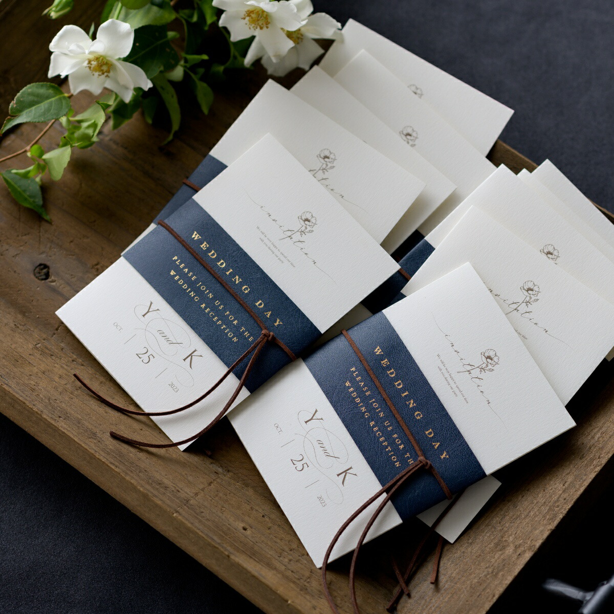 招待状 Legenda テンプレート ペーパーアイテム ネイビー レジェンダ 結婚式 10冊入り 手作りキット