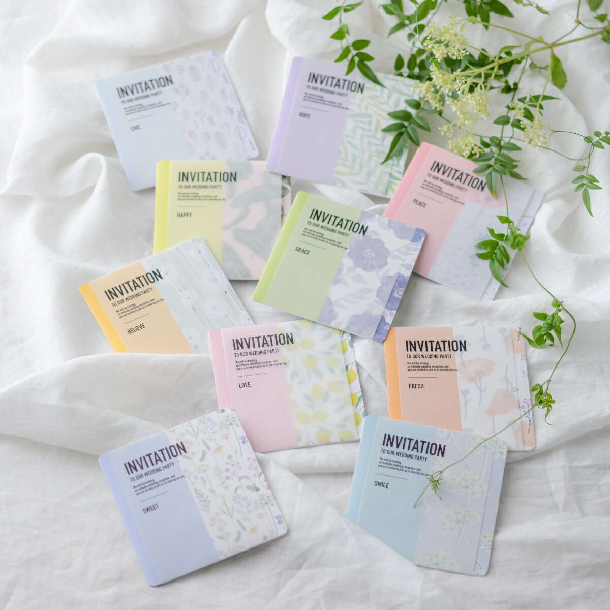 楽天市場 招待状 10 ナチュフルール 招待状 10冊入り 結婚式 ペーパーアイテム 手作りキット テンプレート ウェディング ブライダル パーティー 二次会 ナチュラルガーデン フラワー ナチュラル カジュアル Piary ピアリー 楽天市場店