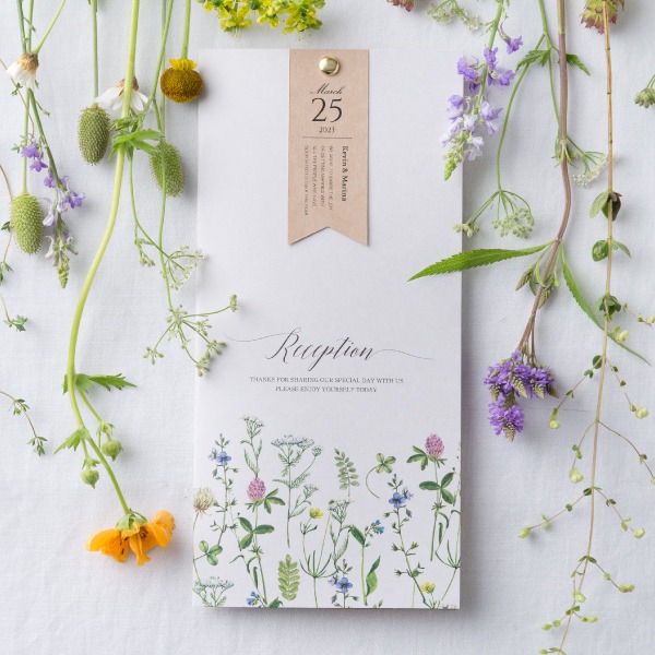 席次表　Herbal　flora　-ハーバルフローラ-　テンプレート　二次会　ウェディング　席次表【10冊入り】(結婚式　パーティー　ペーパーアイテム　ブライダル　手作りキット　ガーデン　癒し　席順表)