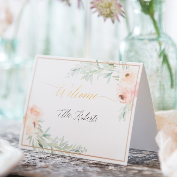 楽天市場 席札 Libre Vert Fleur リーブル ヴェールフルール 席札 1シート4名様用 結婚式 ペーパーアイテム 手作りキット テンプレート ウェディング ブライダル パーティー 二次会 ヒキタクバッグ 便利 名前札 ネームカード Piary ピアリー 楽天市場店