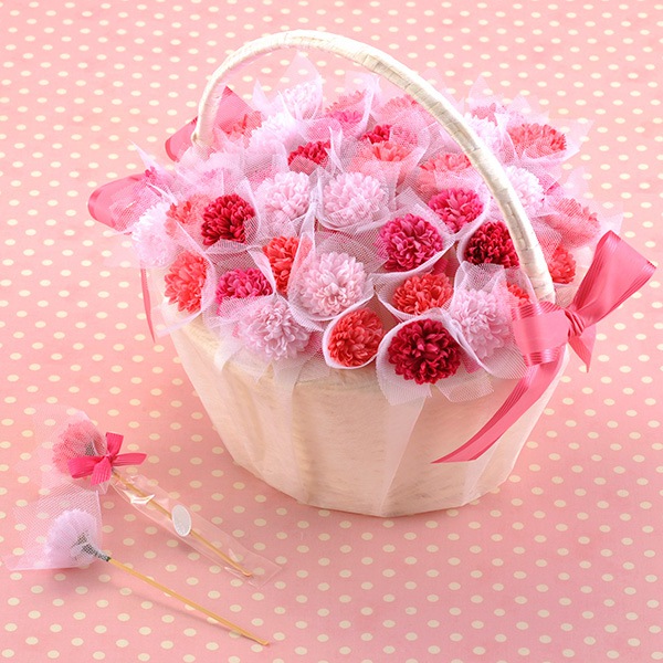 プチギフト ウェルカムボードピンクフレア(耳かき) 42個セット(結婚式 二次会 ウェディング 披露宴 耳かき バスケットタイプ)