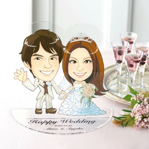 似顔絵ウェルカムボード その他 ウエルカムスペース 結婚式 ウエディング グラフィック日用品雑貨 文房具 手芸 ウェディング 送料無料 似顔絵 グラフィックプレートウェルカムボード Mサイズ結婚式 披露宴 披露宴 ウェディング ブライダル お祝い お祝い ウエルカム