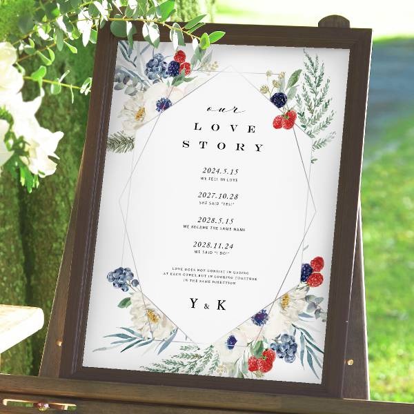 楽天市場 25日限定ポイント10倍 ラブストーリーボード ベリーガーデン 結婚式 ギフト お祝い 披露宴 ウェディング ガーデン 癒し ウェルカムスペース ラスティック クラシック Piary ピアリー 楽天市場店