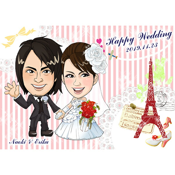 ウェルカムボード　ウエディング　似顔絵　サプライズ net-nigaoe_wedding08