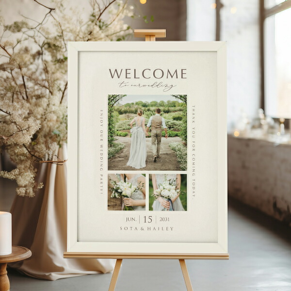 楽天市場】フォトウェルカムボード（ミスティ ミルキーベージュ）結婚